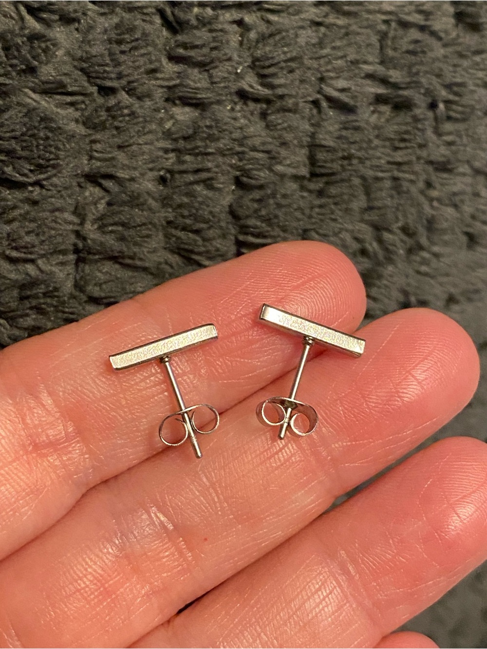 Silver Bar Stud Earrings - Minimalist Silver Women’s Jewelry